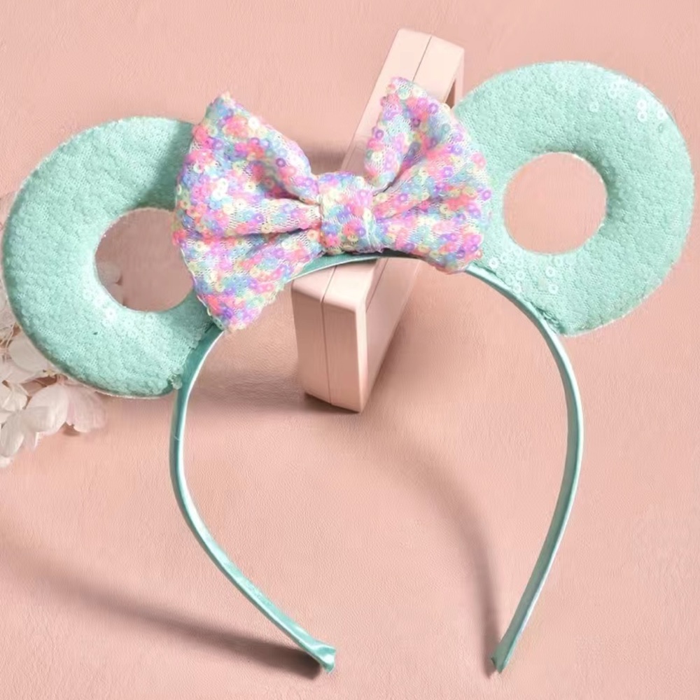 Teal Sequined Mickey Ears